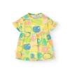 Vestito in maglia per neonata con design a frutta in colore giallo
