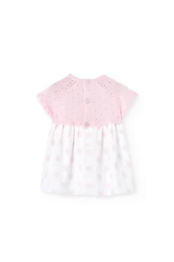 Vestito in maglia per neonata di colore rosa