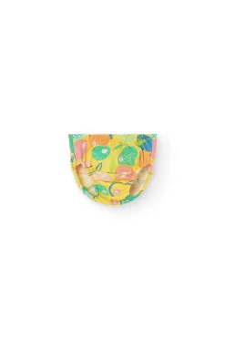 Vestito in maglia per neonata con design a frutta in colore giallo