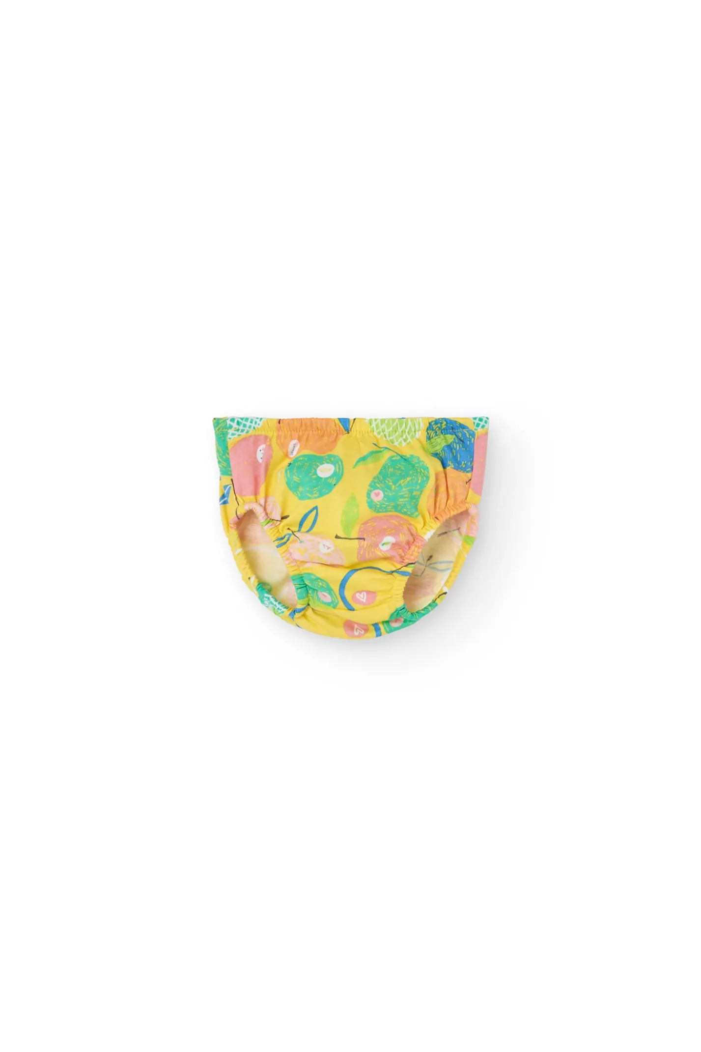 Vestito in maglia per neonata con design a frutta in colore giallo