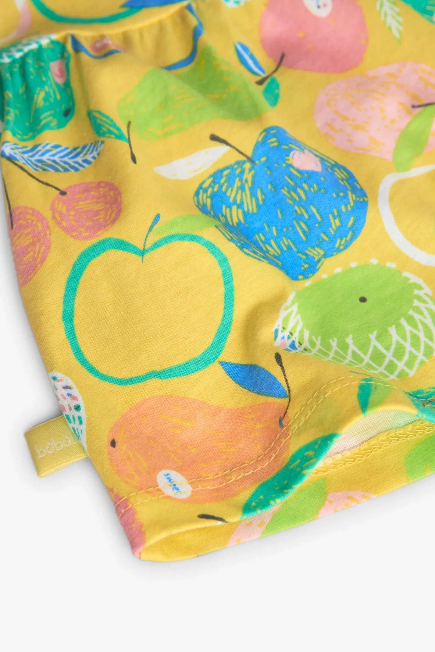 Vestito in maglia per neonata con design a frutta in colore giallo