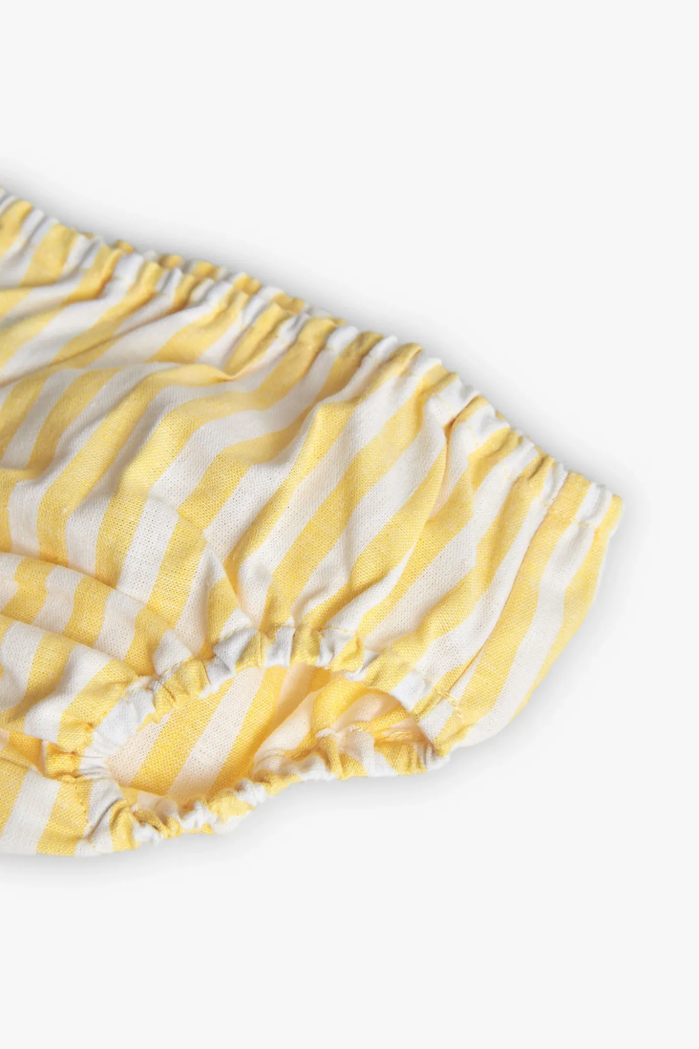 Vestito in popeline da bambina a righe di colore giallo