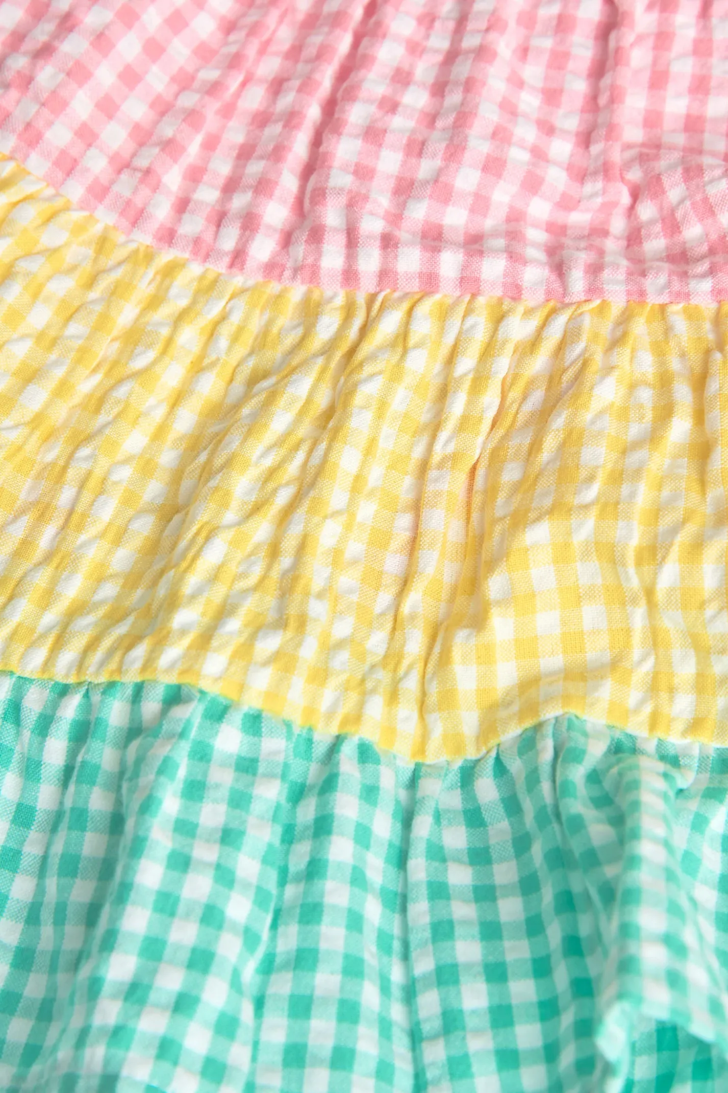 Vestito in popeline per bambina con design a quadri multicolore