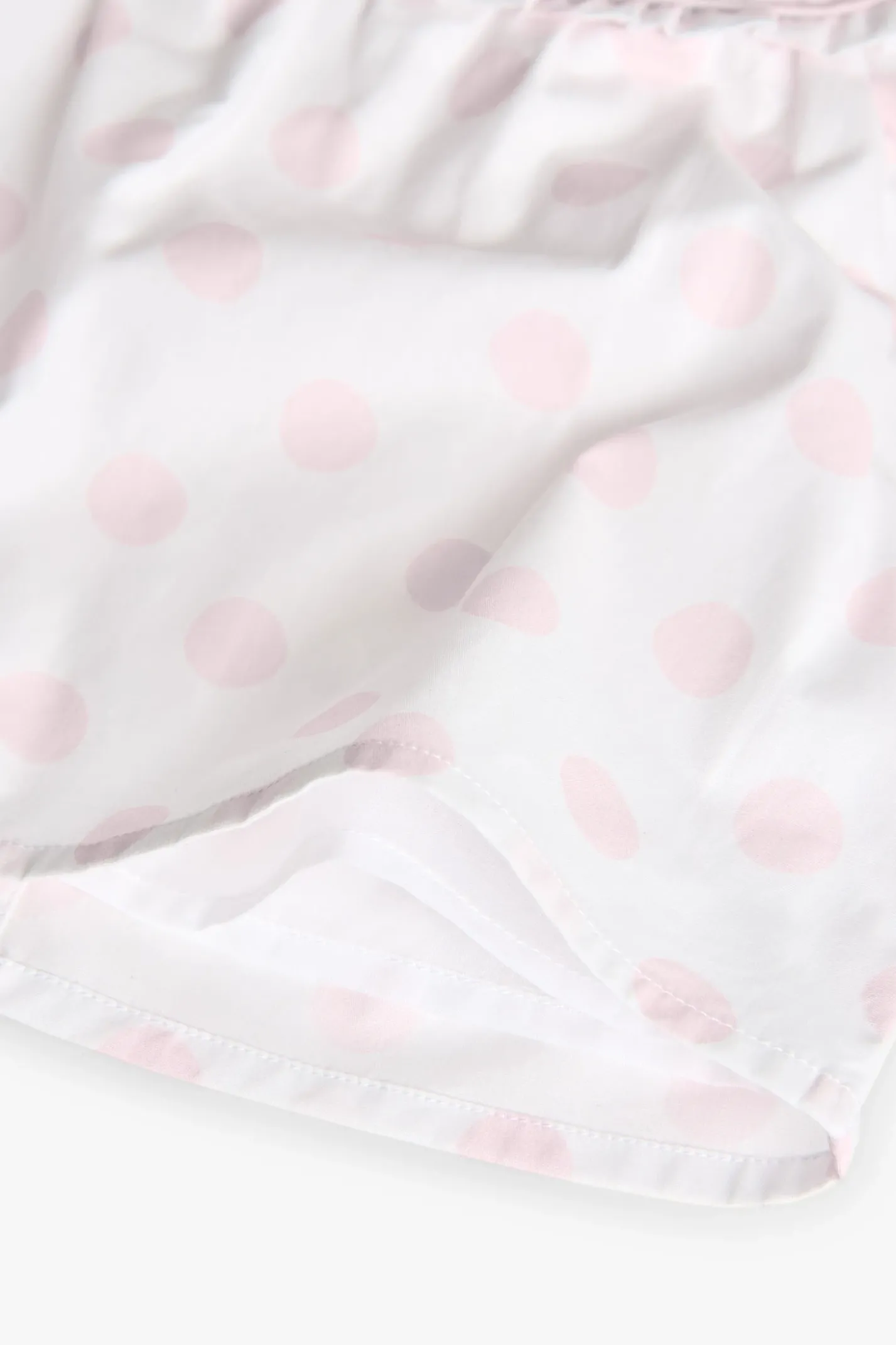 Vestito in popeline per neonata con stampa a pois in bianco e rosa