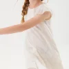 Vestito in tulle per bambina di colore bianco con ricamo